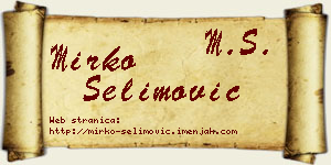 Mirko Selimović vizit kartica